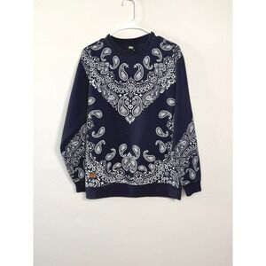 IMP‎ Imperious Paisley Bandana Sweatshirt Mens M Navy Blue Crewneck Streetwear